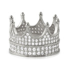 .925 Sterling Silver Crown of the Throne Eternity CZ Bling Ring Yellow Gold 7 HipHopBling