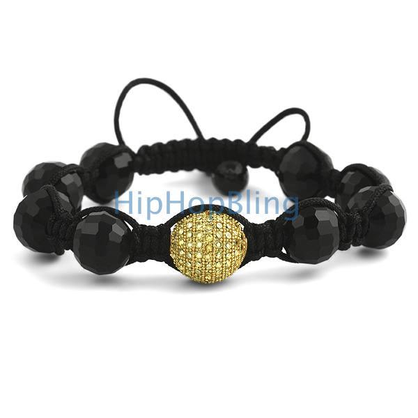 .925 Sterling Silver CZ Lemonade Disco Ball Bracelet HipHopBling