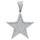 .925 Sterling Silver Lone Star CZ Iced Out Pendant Yellow Gold HipHopBling