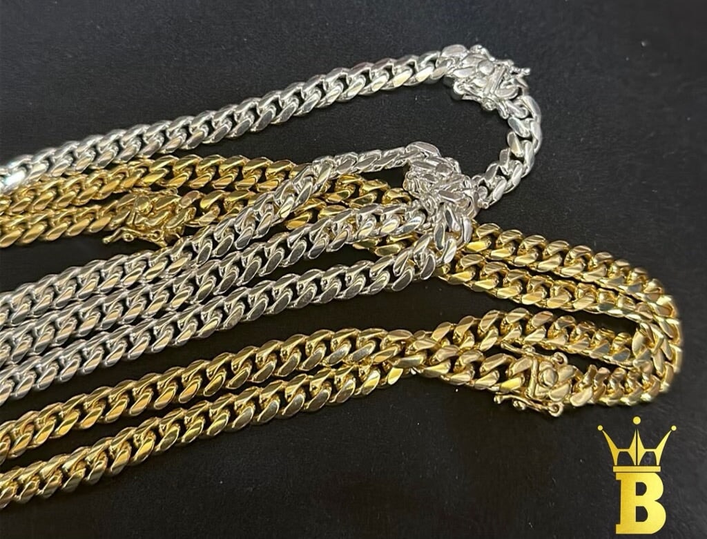 .925 Sterling Silver Miami Cuban Chain / Bracelet HipHopBling