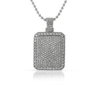 .925 Sterling Silver Micro Pave Mini Dog Tag White Gold HipHopBling