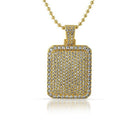 .925 Sterling Silver Micro Pave Mini Dog Tag White Gold HipHopBling