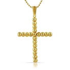 .925 Sterling Silver Moon Cut Cross 6MM Silver HipHopBling
