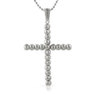 .925 Sterling Silver Moon Cut Cross 6MM Silver HipHopBling