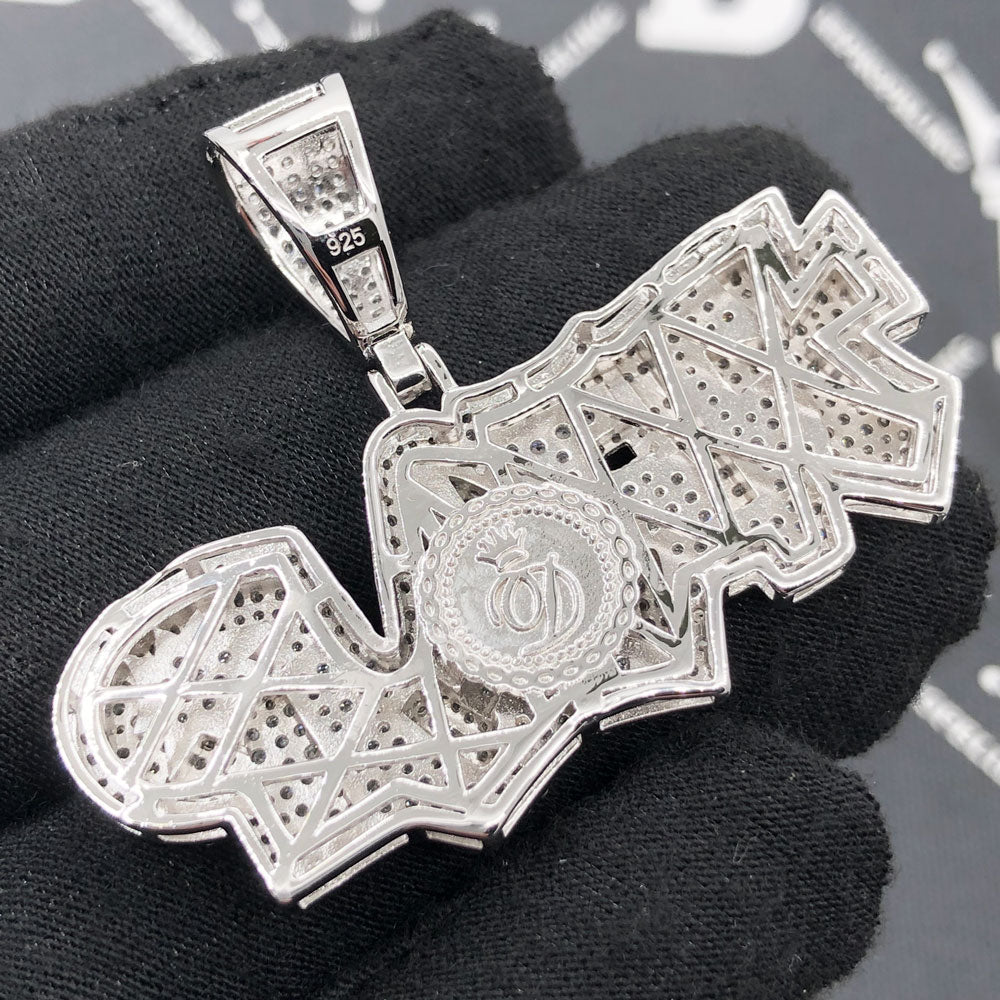 .925 Sterling Silver TRAP VVS CZ Iced Out Pendant HipHopBling