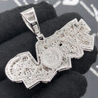 .925 Sterling Silver TRAP VVS CZ Iced Out Pendant White Gold HipHopBling