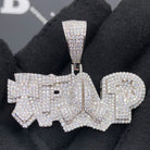 .925 Sterling Silver TRAP VVS CZ Iced Out Pendant White Gold HipHopBling