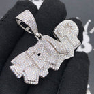 .925 Sterling Silver TRAP VVS CZ Iced Out Pendant White Gold HipHopBling