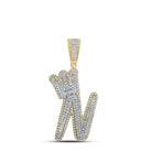 A - Z Crown Letter Initial Diamond Pendant 10K Yellow Gold N HipHopBling