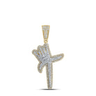 A - Z Crown Letter Initial Diamond Pendant 10K Yellow Gold T HipHopBling