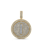 A - Z Letter Initial Diamond Circle Medallion Pendant 10K Yellow Gold A HipHopBling