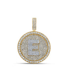 A - Z Letter Initial Diamond Circle Medallion Pendant 10K Yellow Gold A HipHopBling
