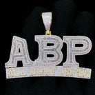 ABP All Bout Paper Baguette VVS CZ Hip Hop Iced Out Pendant Yellow Gold HipHopBling