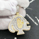 ACE Spade Baguette Diamond Pendant 2.30cttw 10K Yellow Gold HipHopBling