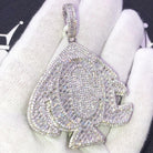 ACE Spade Baguette VVS CZ Hip Hop Iced Out Pendant White Gold HipHopBling