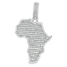 Africa Baguette 3.12cttw VVS Moissanite Pendant .925 Sterling Silver HipHopBling