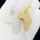 Africa Continent Hip Hop Bling Bling Pendant White Gold HipHopBling