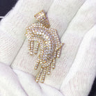 Africa Drip Continent Iced Out Hip Hop Pendant Yellow Gold HipHopBling