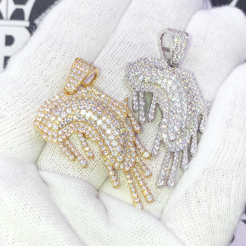 Africa Drip Continent Iced Out Hip Hop Pendant Yellow Gold HipHopBling