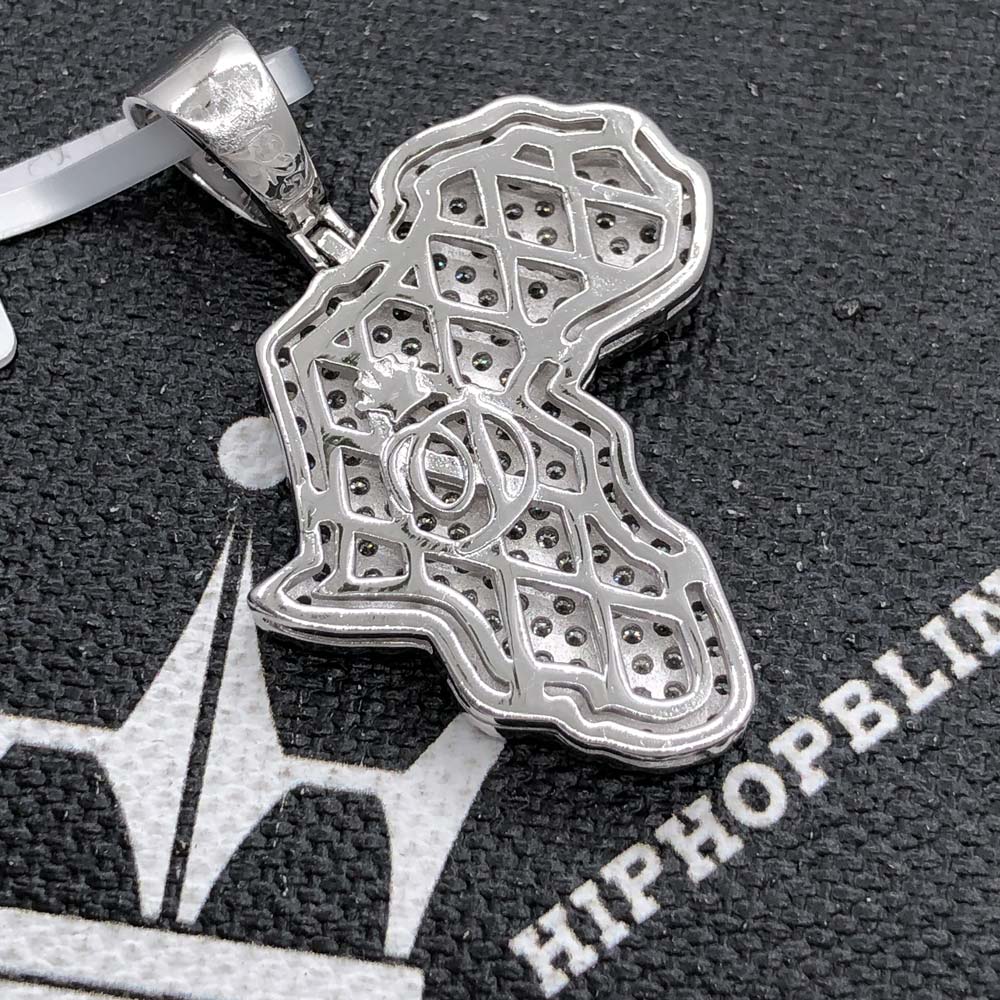 Africa Iced Out VVS Moissanite Pendant .925 Sterling Silver HipHopBling