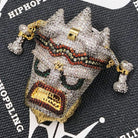 African Statue 3D CZ Hip Hop Bling Bling Pendant Yellow Gold HipHopBling