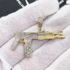 AK47 Pistol Gun Diamond Pendant .53cttw 10K Yellow Gold HipHopBling