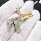AK47 Pistol Gun Diamond Pendant .53cttw 10K Yellow Gold HipHopBling
