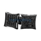 All Black Kite .925 Sterling Silver CZ Micro Pave Bling Bling Earrings HipHopBling