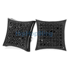 All Black XL Kite CZ .925 Silver Micro Pave Bling Bling Earrings HipHopBling