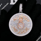 All Hustle No Luck VVS CZ Hip Hop Baguette Iced Out Pendant White Gold HipHopBling