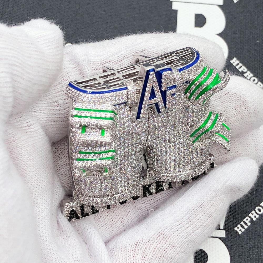 All Pockets Full CZ Hip Hop Bling Iced Out Pendant Yellow Gold HipHopBling