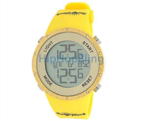 All Yellow Digital Genuine Diamond Watch Ice Plus HipHopBling