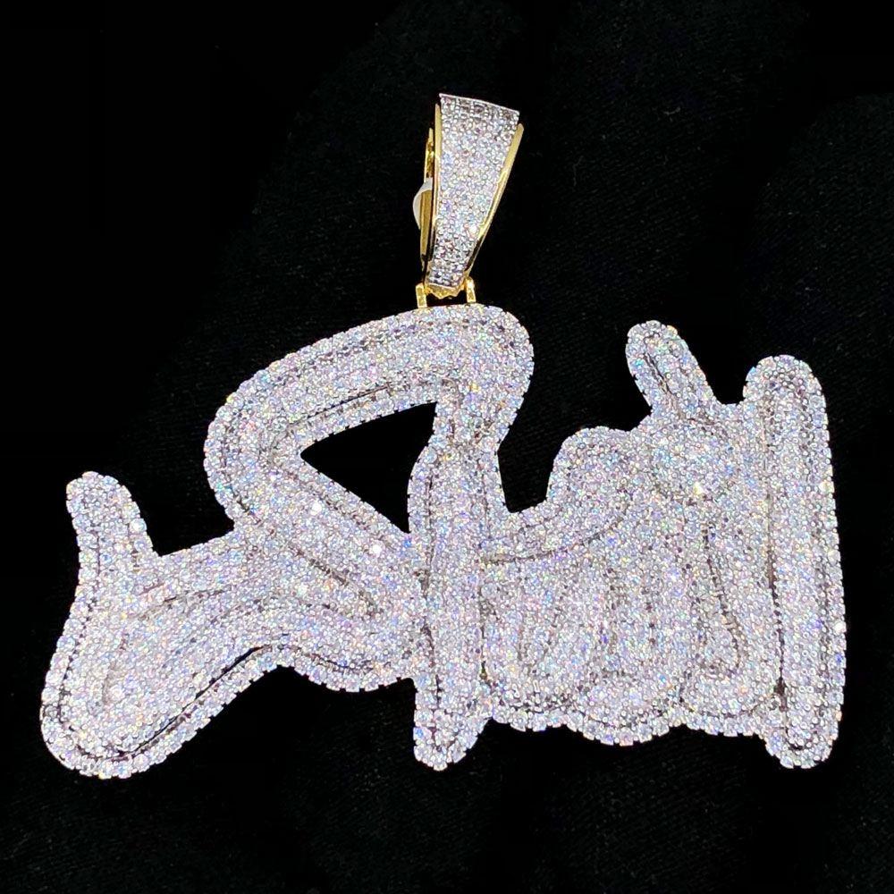 Allah Akbar God is Great Islamic CZ Hip Hop Bling Bling Pendant Yellow Gold HipHopBling