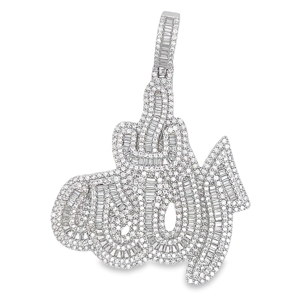 Allah Baguette 4.95cttw VVS Moissanite Pendant .925 Sterling Silver HipHopBling