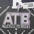 Allergic to Broke ATB CZ Hip Hop Bling Bling Pendant White Gold HipHopBling