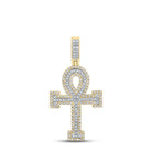 Ankh Layered Diamond Pendant .87cttw 10K Yellow Gold HipHopBling