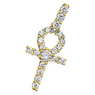 Ankh Tennis Cross CZ 10K Yellow Gold Pendant HipHopBling