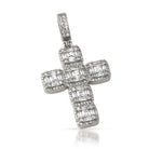 Asscher Cut Cluster CZ Bling Bling Cross in Rhodium HipHopBling