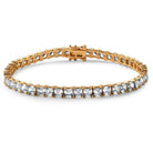 Asscher Cut CZ Tennis Bracelet Prong Set Rose Gold 7" HipHopBling