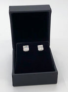Asscher Cut Moissanite VVS D Stud Earrings .925 Sterling Silver White Gold 5MM (1.20 Carats) HipHopBling