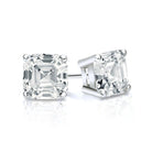 Asscher Cut Moissanite VVS D Stud Earrings .925 Sterling Silver White Gold 5MM (1.20 Carats) HipHopBling
