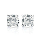 Asscher Cut Moissanite VVS D Stud Earrings .925 Sterling Silver White Gold 5MM (1.20 Carats) HipHopBling