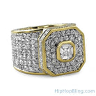 Asscher Gold Bling Bling Boss Ring 7 HipHopBling