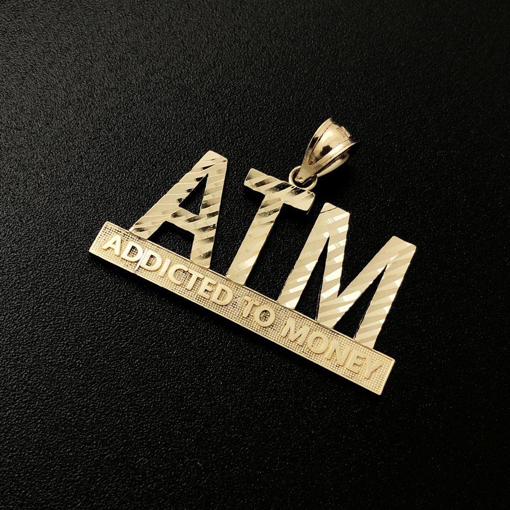 ATM Addicted To Money #2 DC 10K Yellow Gold Pendant HipHopBling