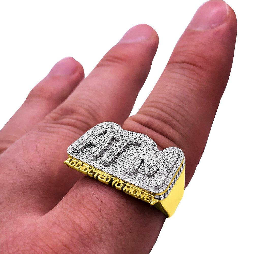 ATM Addicted to Money .53cttw Diamond 10K Yellow Gold Ring HipHopBling