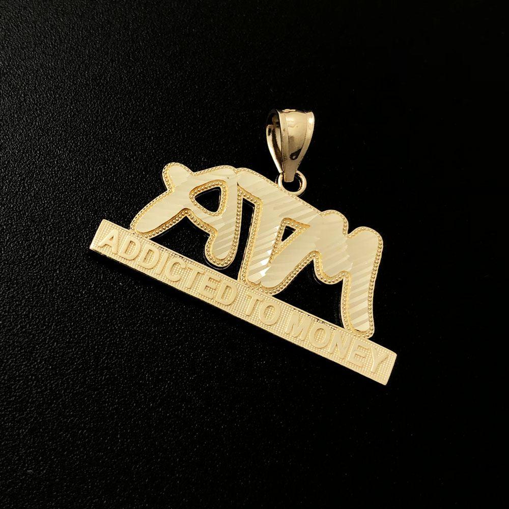 ATM Addicted To Money DC 10K Yellow Gold Pendant HipHopBling