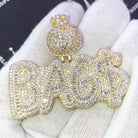 BAG$ Money Bag VVS CZ Hip Hop Bling Iced Out Pendant Yellow Gold HipHopBling