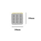 Baguette 3 Row Box CZ Iced Out Earrings .925 Silver Yellow Gold HipHopBling
