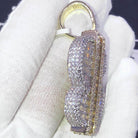 Baguette 3D $ Dollar Sign Money CZ Hip Hop Bling Bling Pendant Yellow Gold HipHopBling