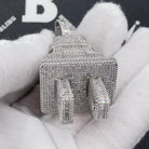 Baguette 3D PLUG CZ Hip Hop Iced Out Pendant Yellow Gold HipHopBling